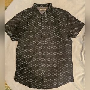 Reaction Kenneth Cole Men's Black and White Polka Dot Shirt Size Medium